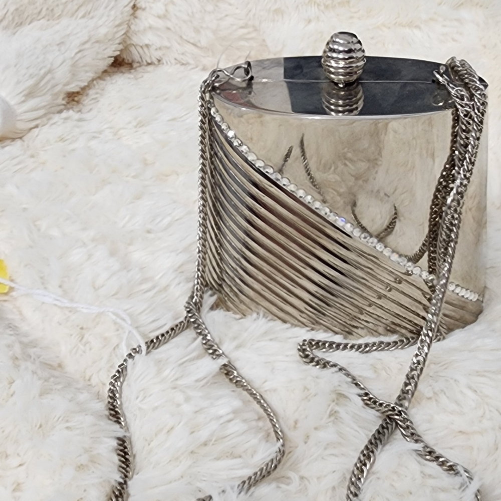 Chic Silver Chain Clutch